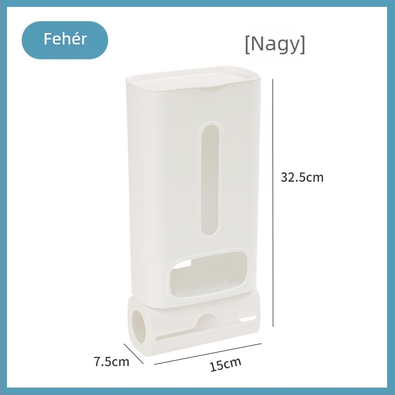 Fali szerelhető szemeteszsák tároló doboz, konyhai, 2L kapacitás, PP műanyag, modern minimalist dizájn