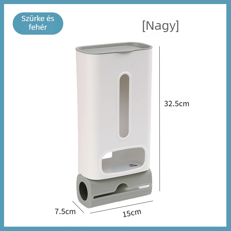 Fali szerelhető szemeteszsák tároló doboz, konyhai, 2L kapacitás, PP műanyag, modern minimalist dizájn