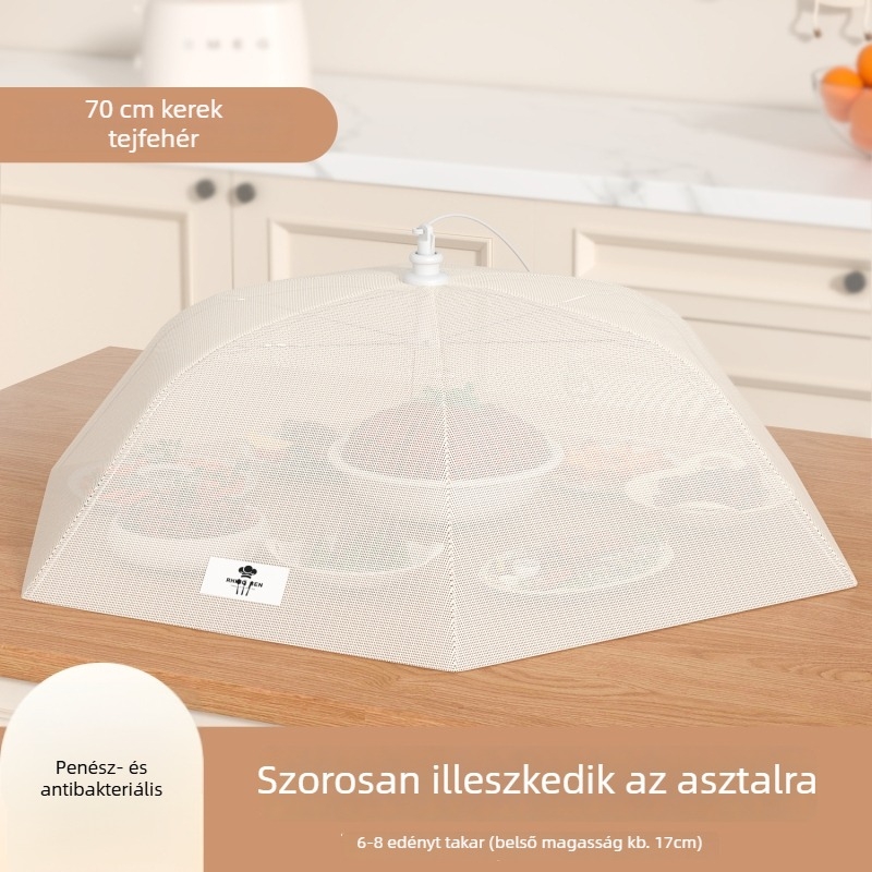Új, egyszerű tálfedél háztartási használatra, vastag hálós védelem a legyek ellen, asztal- és ételfedő, összecsukható, szúnyogok elleni
