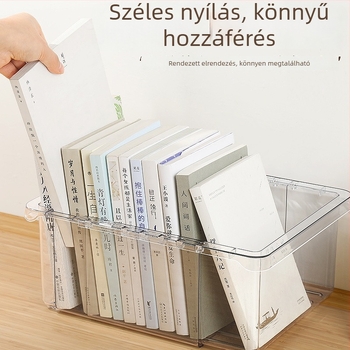 Kinyúló, átlátszó akril könyvállvány – asztali könyvespolc nagy kapacitással