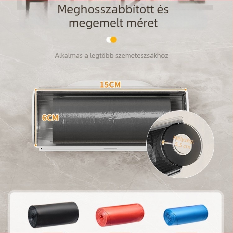 Yan Zhe Szemeteszsákok Tároló Doboza, Falra Szerelhető, Kihúzható Kreatív Műanyag Zsák Szervező, Nagy Kapacitású, Konyha