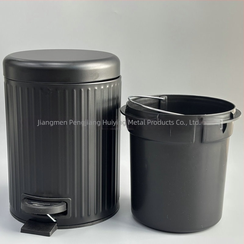 Lábpedálos szemetes fedővel, 5 l, hengeres, otthoni használatra (fürdőszoba, WC, konyha, nappali) logó nyomtatással