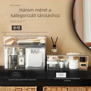 Asztali kozmetikai tároló, porálló sminkeszervező, nagy kapacitású rúzsok, parfümök, bőrápolási termékek és maszkok számára