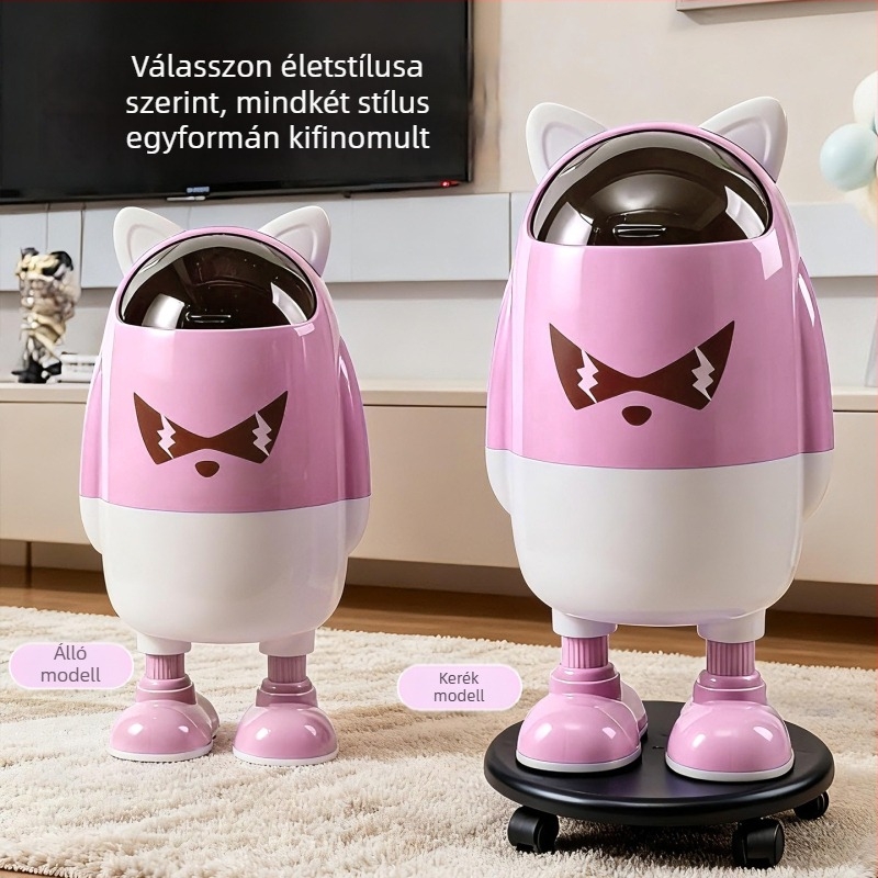 Magas lábú kuka fedővel, konyhába és nappaliba – elegáns megjelenés, nagy kapacitás, könnyen mozgatható