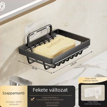 Háromszög alakú vasból készült falra szerelhető tároló fürdőszobába, fúrás nélkül