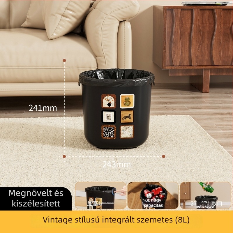Vintage stílusú nappali kuka, nagy kapacitású, fedél nélküli, luxus otthoni használatra, 2025 modell, 9 L