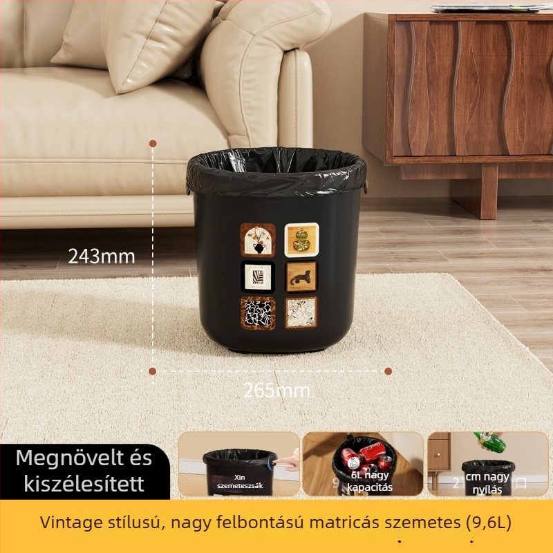 Vintage stílusú nappali kuka, nagy kapacitású, fedél nélküli, luxus otthoni használatra, 2025 modell, 9 L