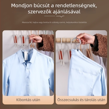 Új összecsukható műanyag ruhakasztó készlet – tároló és nadrágakasztó