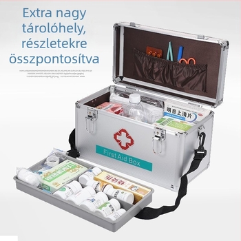 S2V Háztartási gyógyszeres doboz, nagy kapacitású tároló orvosi és egészségügyi készletekhez, hordozható elsősegély doboz