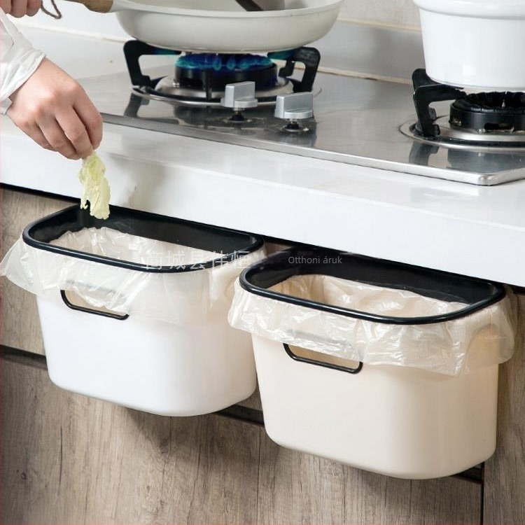Konyha- és fürdőszobai falra szerelhető szemetes, kis méret, 7 L, szekrényajtóra szerelhető, műanyag