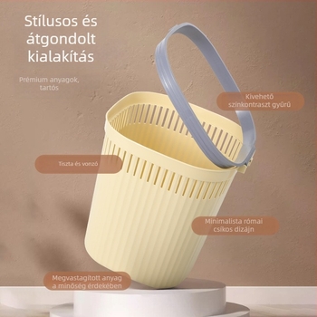 Nagy kapacitású műanyag szemetes, fedél nélküli hordó alakú, otthoni és irodai használatra, 12 L vagy nagyobb