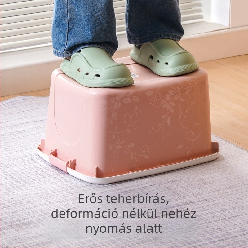 Műanyag tároló doboz háztartási használatra fedéllel, sokoldalú játékokhoz, ruhákhoz és egyéb holmikhoz