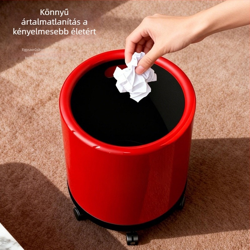 Krém színű dupla rekeszes szemetes kerékkel, fedél nélküli, 12 L kapacitással