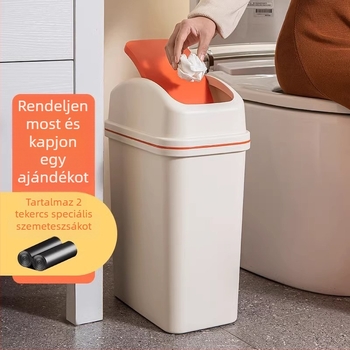 Hintás szemetesfedéllel, 12 L, fürdőszoba, vécé, konyha és nappali számára, 2024-es modell, kollégiumi használatra