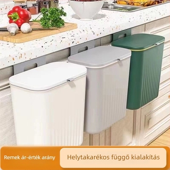 9 literes műanyag konyhai szemetes fedővel, falra szerelhető, otthoni használatra