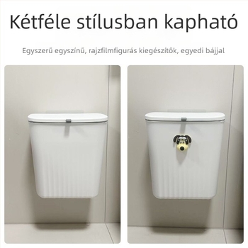 9 literes műanyag konyhai szemetes fedővel, falra szerelhető, otthoni használatra