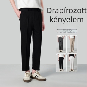 Férfi őszi nadrágok 2025, fekete, keskeny szabású, formális