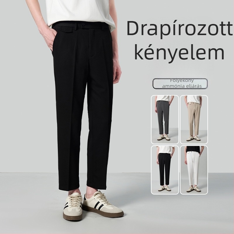 Férfi őszi nadrágok 2025, fekete, keskeny szabású, formális