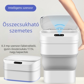 Intelligens, összecsukható szemetes szenzoros nyitással, indukciós nyitás, 13–17 L, nappali, hálószoba és konyha