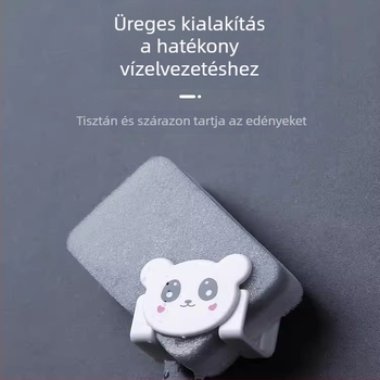 Rajzfilm-stílusú konyhai szivacs- és rongytároló szívókorongos rögzítéssel