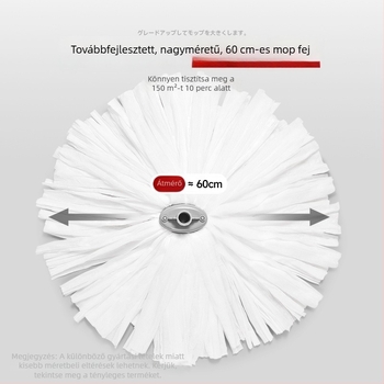 Pótló mop fej nem szőtt anyagból száraz és nedves tisztításhoz; nedvszívó, kompatibil 125 cm-es teleszkópos nyéllel.
