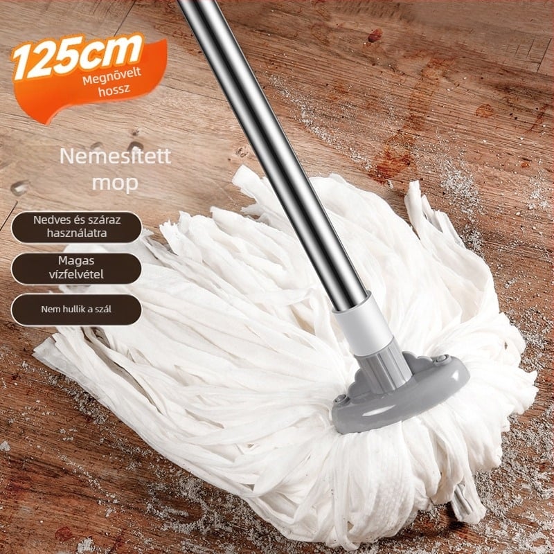 Pótló mop fej nem szőtt anyagból száraz és nedves tisztításhoz; nedvszívó, kompatibil 125 cm-es teleszkópos nyéllel.