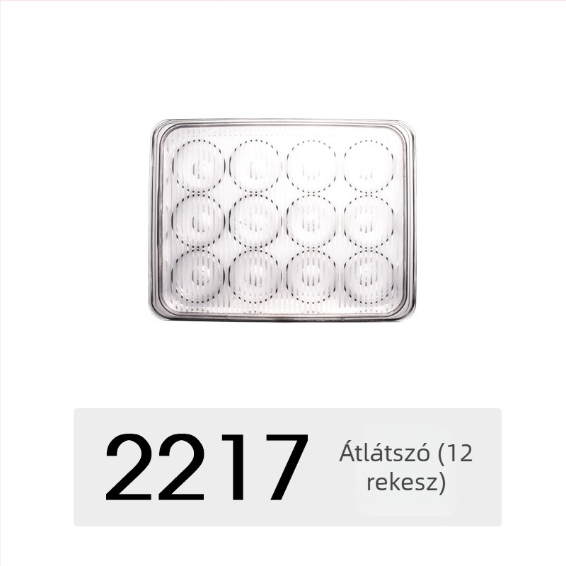 Hűtőhöz való átlátszó tojás tároló fedéllel, halmozható, téglalap alakú