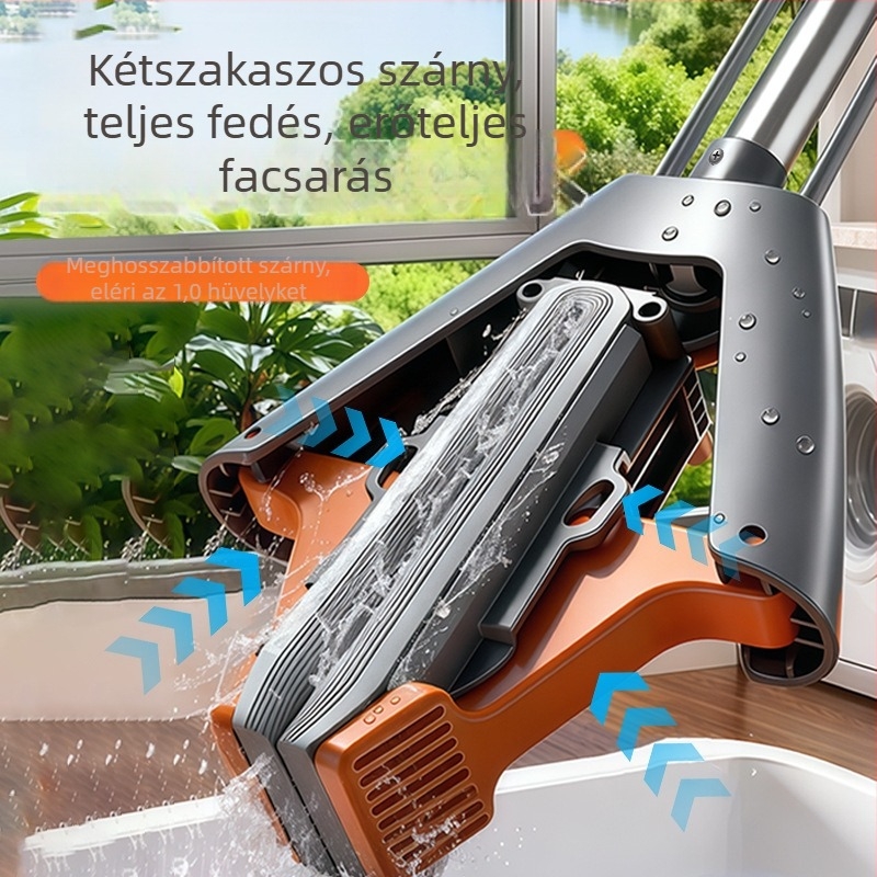 Otthoni szivacsmop, PVA anyagból, nagy méretű, összecsukható, kézmosás nélkül, gyors vízfelvétel
