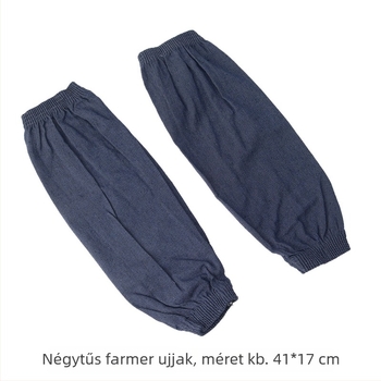 Denim ujjvédők munkához, uniszex, négytűs varrással, olajálló, foltálló és kopásálló