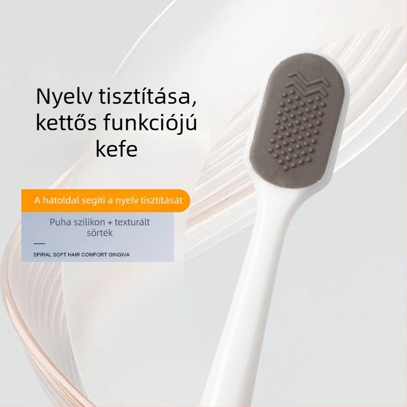 Puha sörtéjű fogkefék, kompakt fej, ergonómikus fogantyú, pároknak, fekete-fehér, dupla készlet, egyenként csomagolva