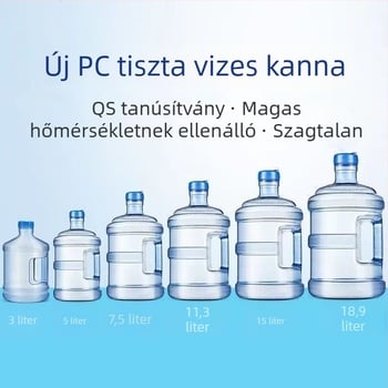 PC vastagított ivóvíz adagoló kanna, QS tanúsított, élelmiszer-minőségű ásványvíz tartály, hordozható kültéri tároló