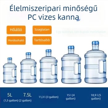 PC vastagított ivóvíz adagoló kanna, QS tanúsított, élelmiszer-minőségű ásványvíz tartály, hordozható kültéri tároló