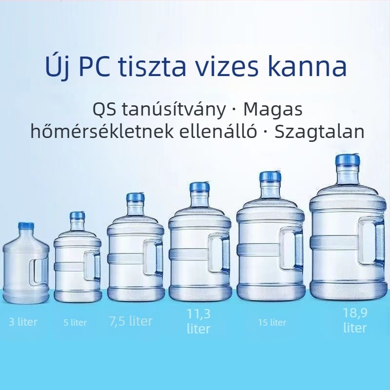 PC vastagított ivóvíz adagoló kanna, QS tanúsított, élelmiszer-minőségű ásványvíz tartály, hordozható kültéri tároló