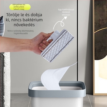 Mini lapos mop klippel, érintésmentes használat, hordozható otthoni tisztítás, mikroszálas