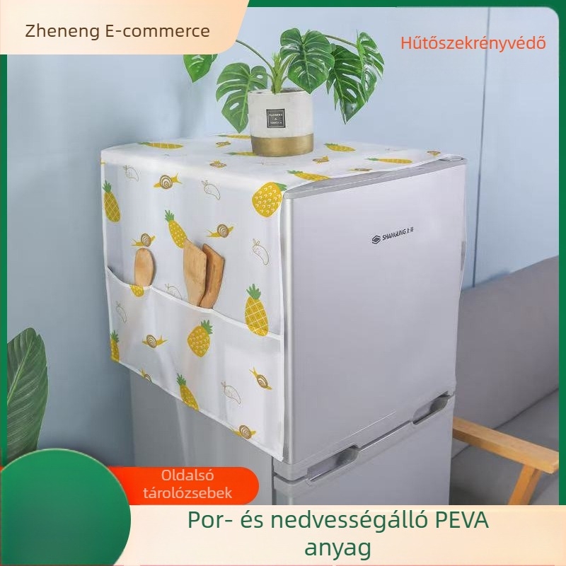 PEVA hűtőszekrény porvédő huzat, egy- és kétszárnyú modellekhez, tárolózsebbel