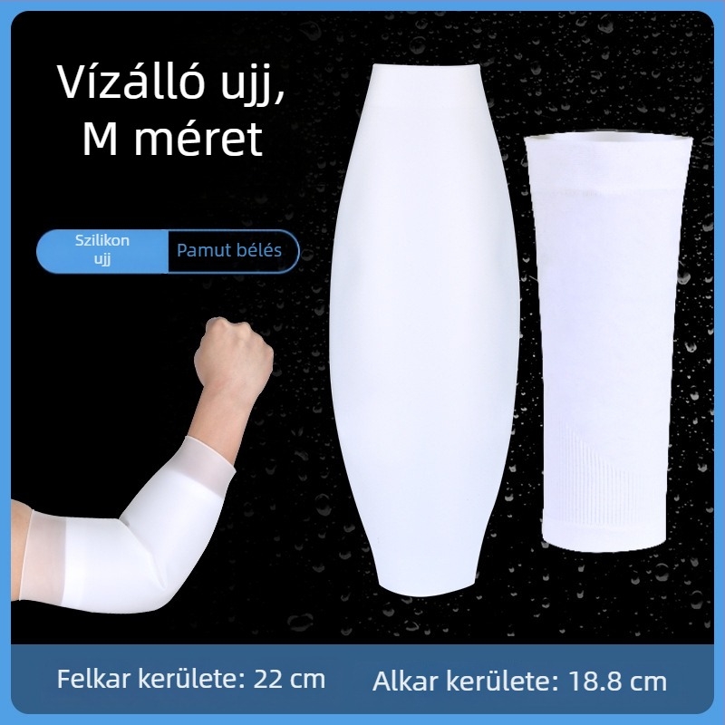 Szilikonból készült vízálló ujjvédő hüvely, kopásálló és rugalmas, konyhai és fürdőszobai használatra, olaj- és szennyeződés elleni védelem, PICC védő kesztyű
