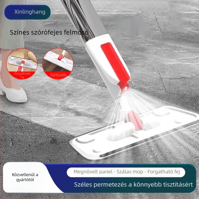 Háztartási permetezős felmosó, érintés nélküli permetezés, 42 cm, száraz és nedves tisztítás, forgó fej
