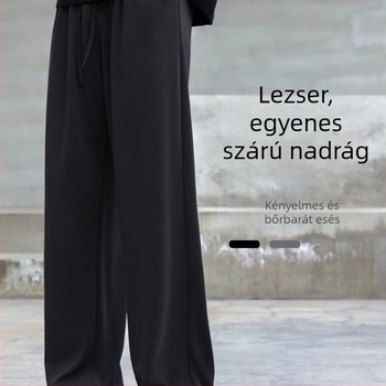 Férfiak számára készült ice silk nadrág nyárra: vékony, lazán, sokoldalú, drapált esésű, széles lábszárú, hosszú, casual.