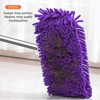 60 cm Chenille flat mop, nagy háztartási mop száraz és nedves tisztításhoz – alkalmas padlókhoz, járólapokhoz és autómosáshoz