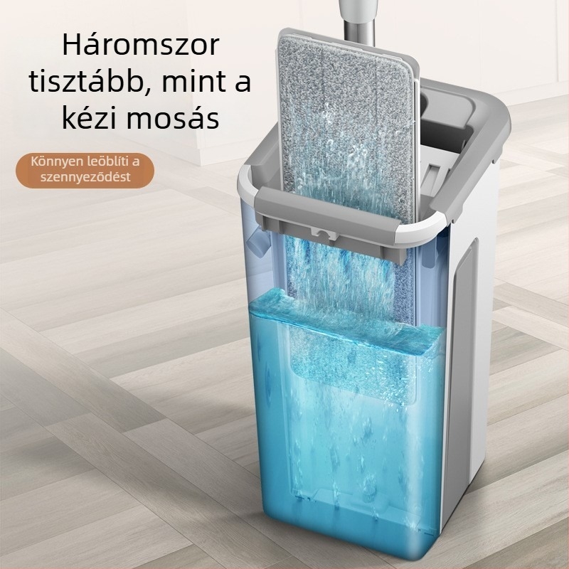 ZM6H Lapos mop téglalap alakú vödörrel, érintés nélküli tisztítás, otthoni használatra, nedves és száraz tisztítás