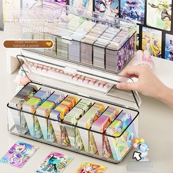 Átlátszó kártyatartó doboz rekeszekkel a Pokémon Dream Cards megjelenítéséhez (porálló)