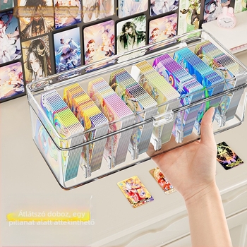 Átlátszó kártyatartó doboz rekeszekkel a Pokémon Dream Cards megjelenítéséhez (porálló)