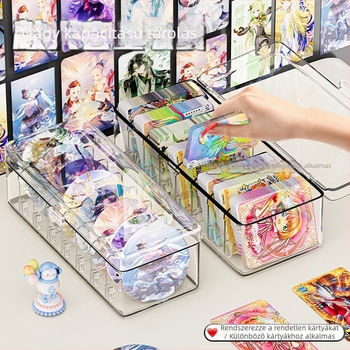 Átlátszó kártyatartó doboz rekeszekkel a Pokémon Dream Cards megjelenítéséhez (porálló)