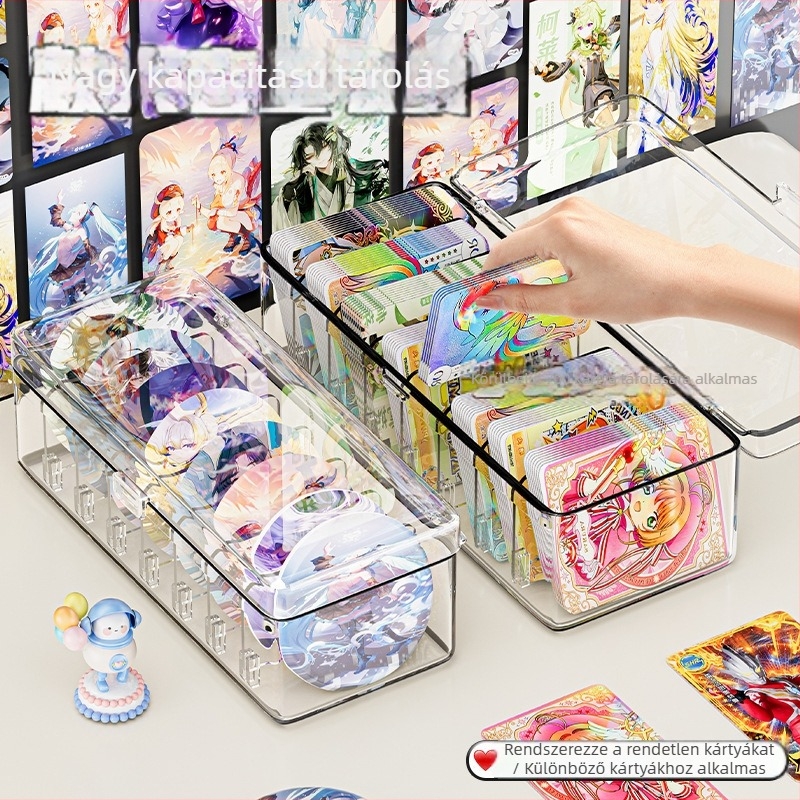 Átlátszó kártyatartó doboz rekeszekkel a Pokémon Dream Cards megjelenítéséhez (porálló)