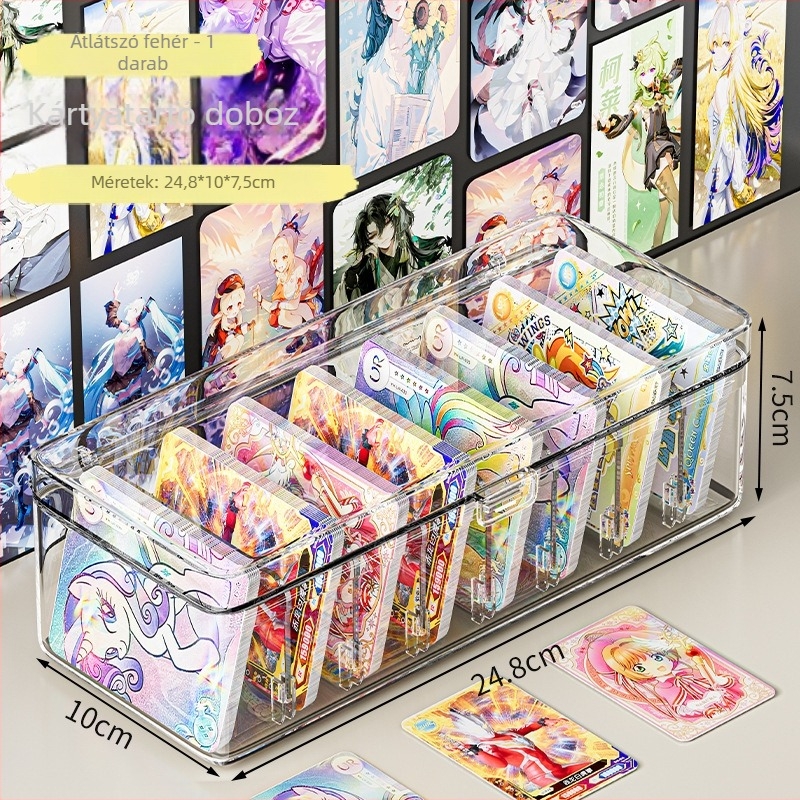 Átlátszó kártyatartó doboz rekeszekkel a Pokémon Dream Cards megjelenítéséhez (porálló)