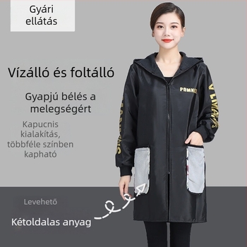 Uniszex kötény hosszú ujjakkal, fleece béléssel, téli vízálló munkaruha felnőtteknek