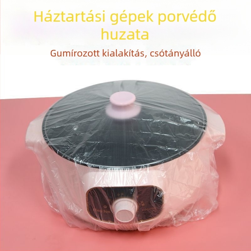 Egyszer használatos porvédő fedél háztartási készülékekhez, átlátszó, vastag műanyag fedél, 60x70 cm, konyhához és rizsfőzőhöz