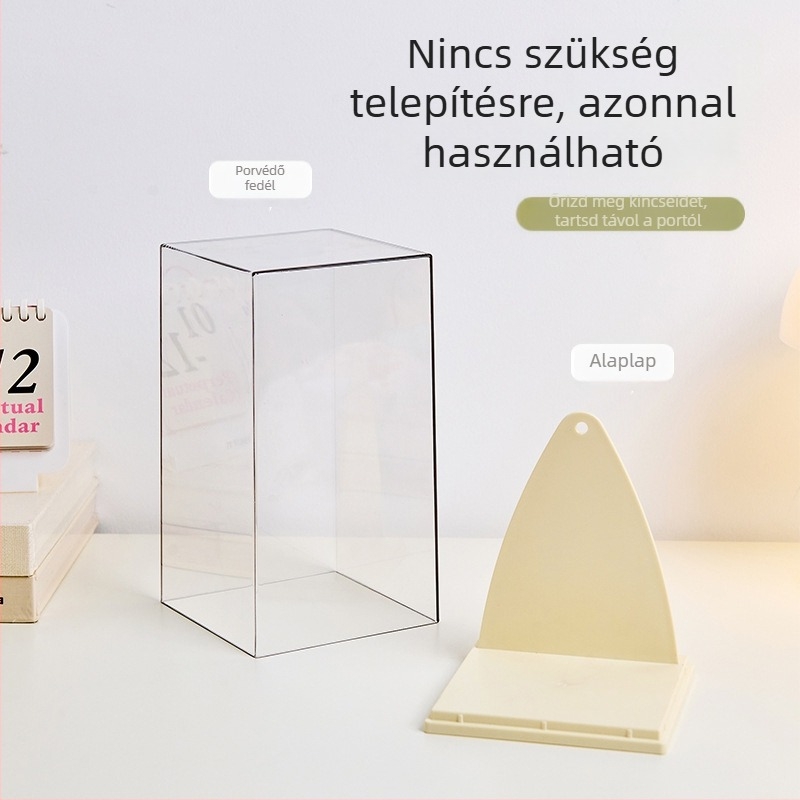 Labubu átlátszó bemutató doboz, halmozható, Bubble Mart blind box tárolásához