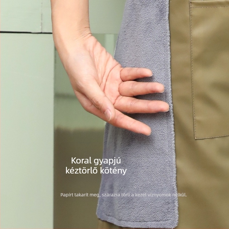 Női hosszú ujjú vízálló konyhai kötény, könnyen tisztítható felülettel, virágos mintával