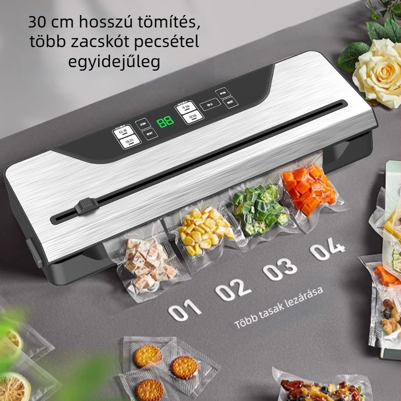 Családi háztartási vákuumzáró készülék élelmiszerekhez — kompakt nedves és száraz vákuumzáró készülék